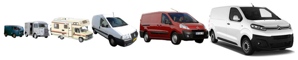 Evolution des fourgons Citroën jusqu'au Jumpy transformé en van aménagé